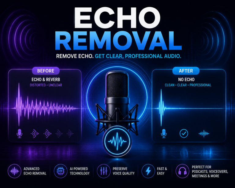 How to remove echo from audio online free AI tool